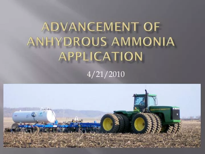 advancement of anhydrous ammonia application