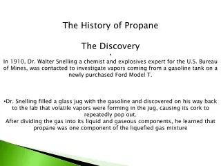 The History of Propane The Discovery