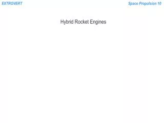 Hybrid Rocket Engines