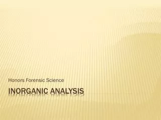 Inorganic Analysis