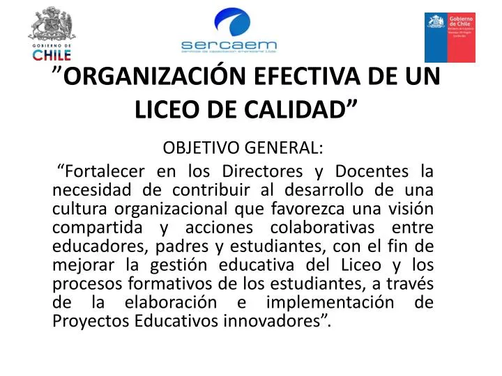 organizaci n efectiva de un liceo de calidad