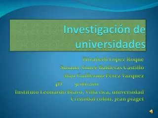 investigaci n de universidades