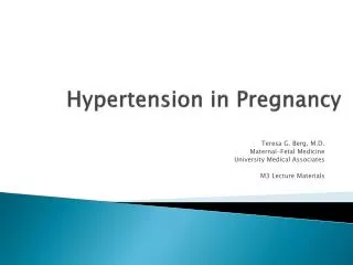 Hypertension in Pregnancy