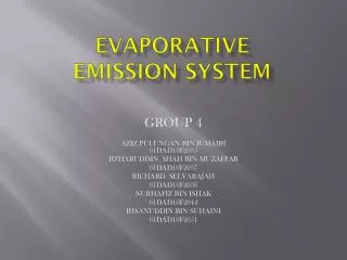 Evaporative emission system