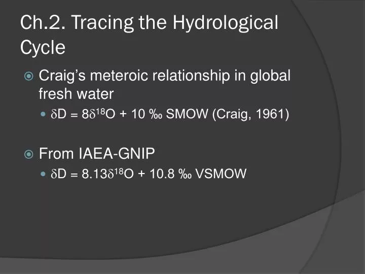 ch 2 tracing the hydrological cycle