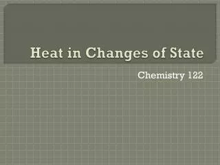 heat in changes of state