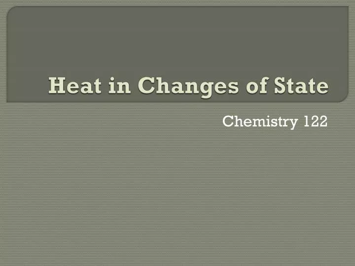 heat in changes of state