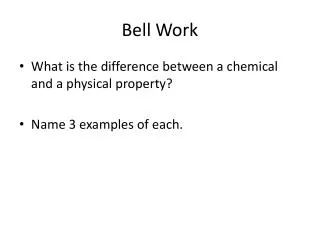 Bell Work