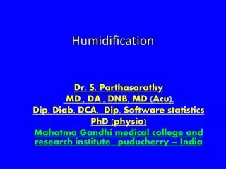 Humidification