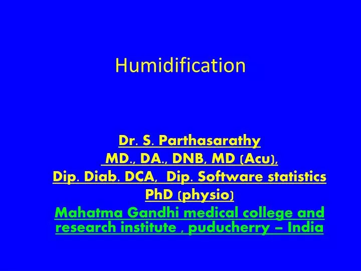 humidification