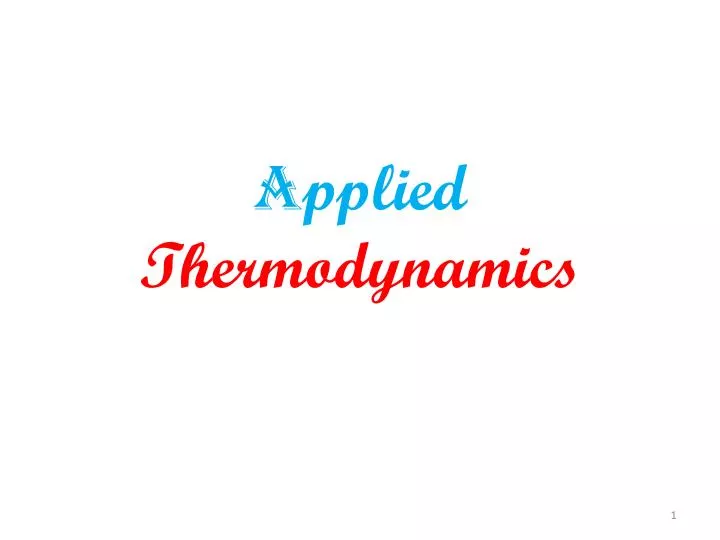 a pplied thermodynamics