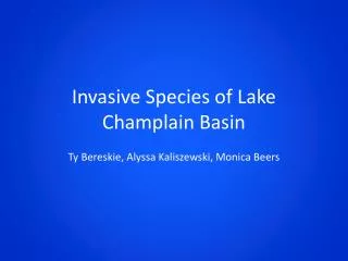 Invasive Species of Lake Champlain Basin