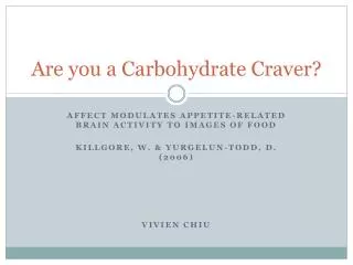 Are you a Carbohydrate Craver?