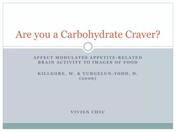 are you a carbohydrate craver