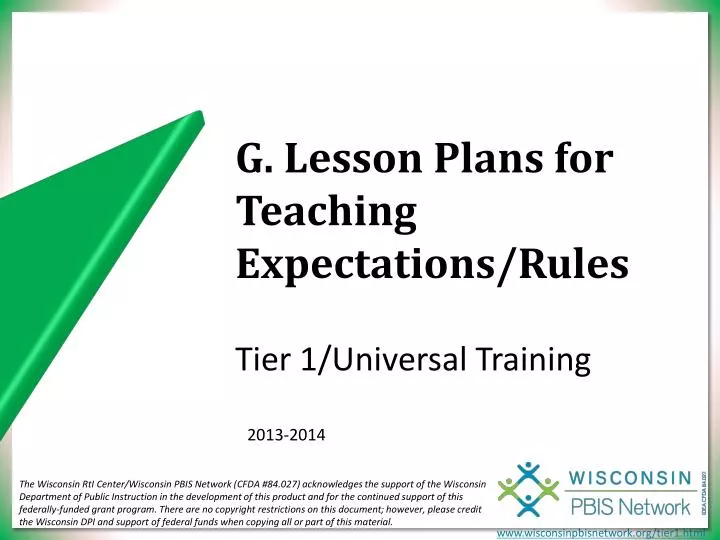 g lesson plans for teaching expectations rules