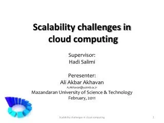 Scalability challenges in cloud computing