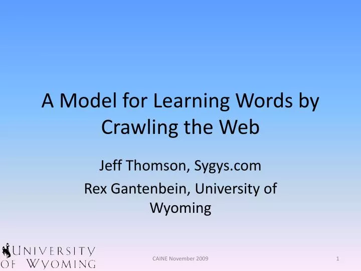 a model for learning words by crawling the web