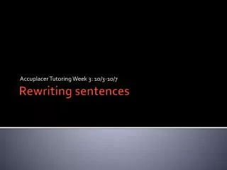 Rewriting sentences