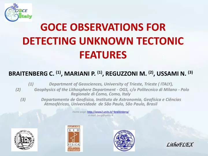 goce observations for detecting unknown tectonic features