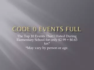 Code 0 Events Full