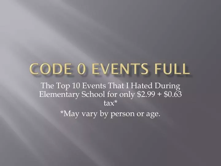 code 0 events full