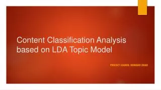 Content Classification Analysis based on LDA Topic Model