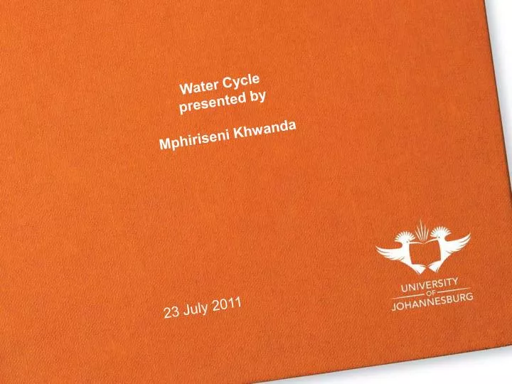 water cycle presented by mphiriseni khwanda