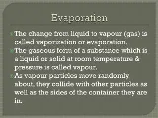 evaporation