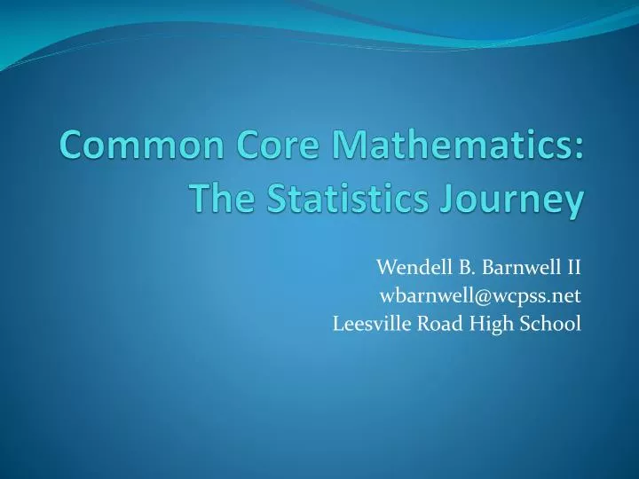 common core mathematics the statistics journey