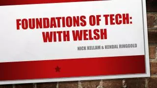 Foundations of Tech: WITH wELSH