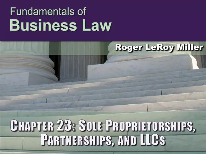 chapter 23 sole proprietorships partnerships and llcs