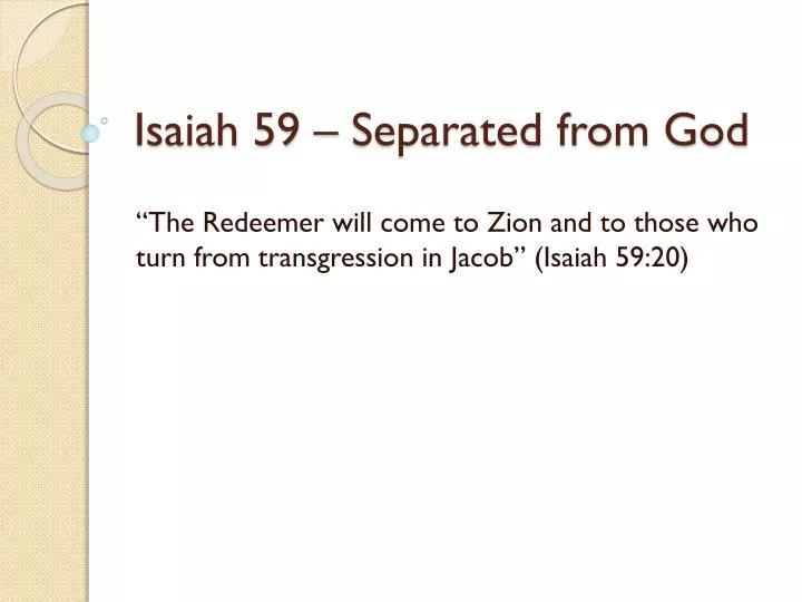 isaiah 59 separated from god