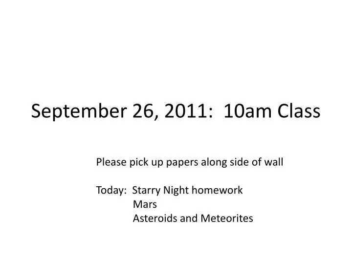 september 26 2011 10am class