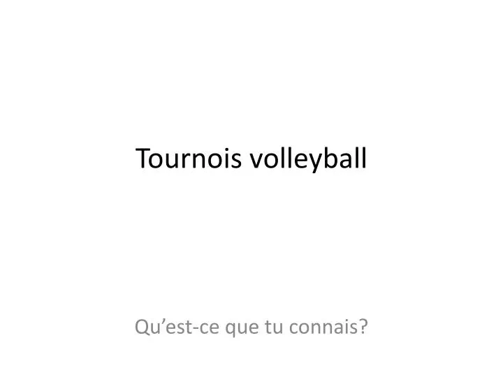 tournois volleyball