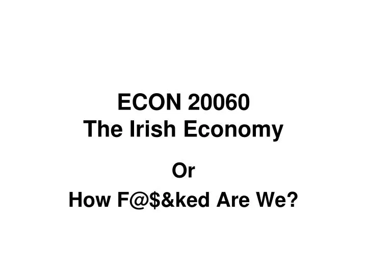 econ 20060 the irish economy