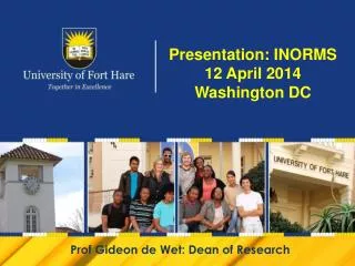 Presentation: INORMS 12 April 2014 Washington DC
