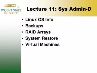 Lecture 11: Sys Admin-D