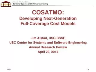 COSATMO: Developing Next-Generation Full-Coverage Cost Models