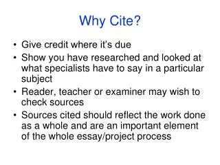 Why Cite?