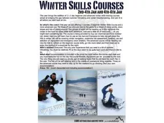 Scotland Winter Skills Courses