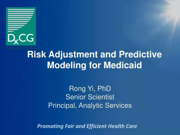 risk adjustment and predictive modeling for medicaid