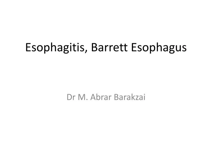 esophagitis barrett esophagus