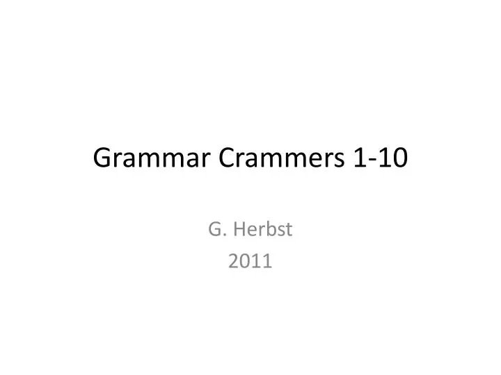 grammar crammers 1 10