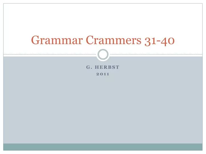 grammar crammers 31 40