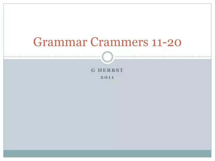grammar crammers 11 20