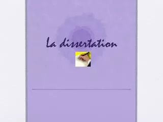 la dissertation