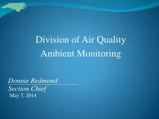 Division of Air Quality Ambient Monitoring