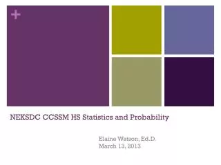 NEKSDC CCSSM HS Statistics and Probability
