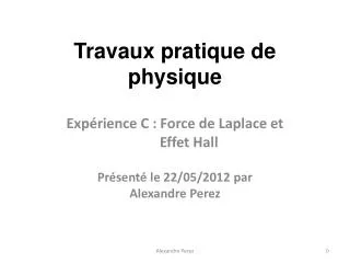 travaux pratique de physique