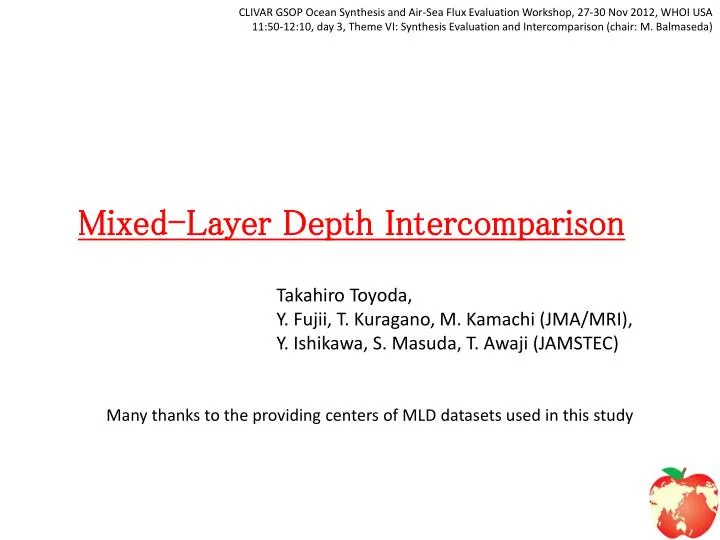 mixed layer d epth intercomparison